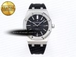 Audemars Piguet Royal Oak 41mm 15400 SS APSF 1:1 Best Edition Black Textured Dial on Black Rubber Strap SA3120 Super Clone V3 - Görsel 27