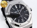 Audemars Piguet Royal Oak 41mm 15400 SS APSF 1:1 Best Edition Black Textured Dial on Black Rubber Strap SA3120 Super Clone V3 - Görsel 4