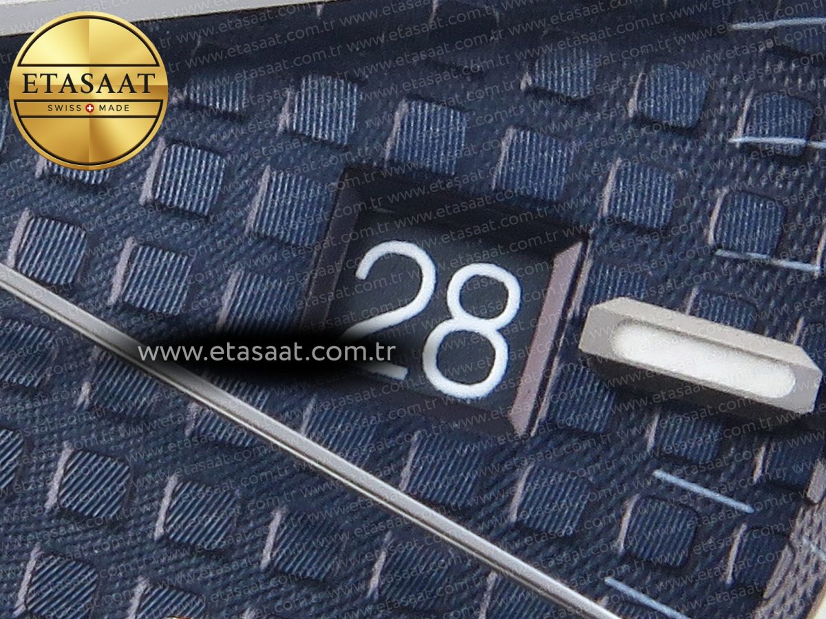 Audemars Piguet Royal Oak 41mm 15400 SS APSF 1:1 Best Edition Blue Textured Dial on Black Rubber Strap SA3120 Super Clone V3 - Görsel 11
