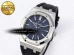 Audemars Piguet Royal Oak 41mm 15400 SS APSF 1:1 Best Edition Blue Textured Dial on Black Rubber Strap SA3120 Super Clone V3 - Görsel 2