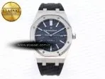 Audemars Piguet Royal Oak 41mm 15400 SS APSF 1:1 Best Edition Blue Textured Dial on Black Rubber Strap SA3120 Super Clone V3 - Görsel 3