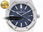 Audemars Piguet Royal Oak 41mm 15400 SS APSF 1:1 Best Edition Blue Textured Dial on Black Rubber Strap SA3120 Super Clone V3 - Görsel 4