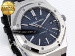 Audemars Piguet Royal Oak 41mm 15400 SS APSF 1:1 Best Edition Blue Textured Dial on Black Rubber Strap SA3120 Super Clone V3 - Görsel 5
