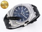 Audemars Piguet Royal Oak 41mm 15400 SS APSF 1:1 Best Edition Blue Textured Dial on Black Rubber Strap SA3120 Super Clone V3 - Görsel 7