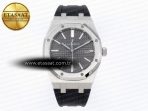 Audemars Piguet Royal Oak 41mm 15400 SS APSF 1:1 Best Edition Gray Textured Dial on Black Rubber Strap SA3120 Super Clone V3 - Görsel 3