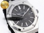 Audemars Piguet Royal Oak 41mm 15400 SS APSF 1:1 Best Edition Gray Textured Dial on Black Rubber Strap SA3120 Super Clone V3 - Görsel 5