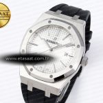 Audemars Piguet Royal Oak 41mm 15400 SS APSF 1:1 Best Edition White Textured Dial on Black Rubber Strap SA3120 Super Clone V3