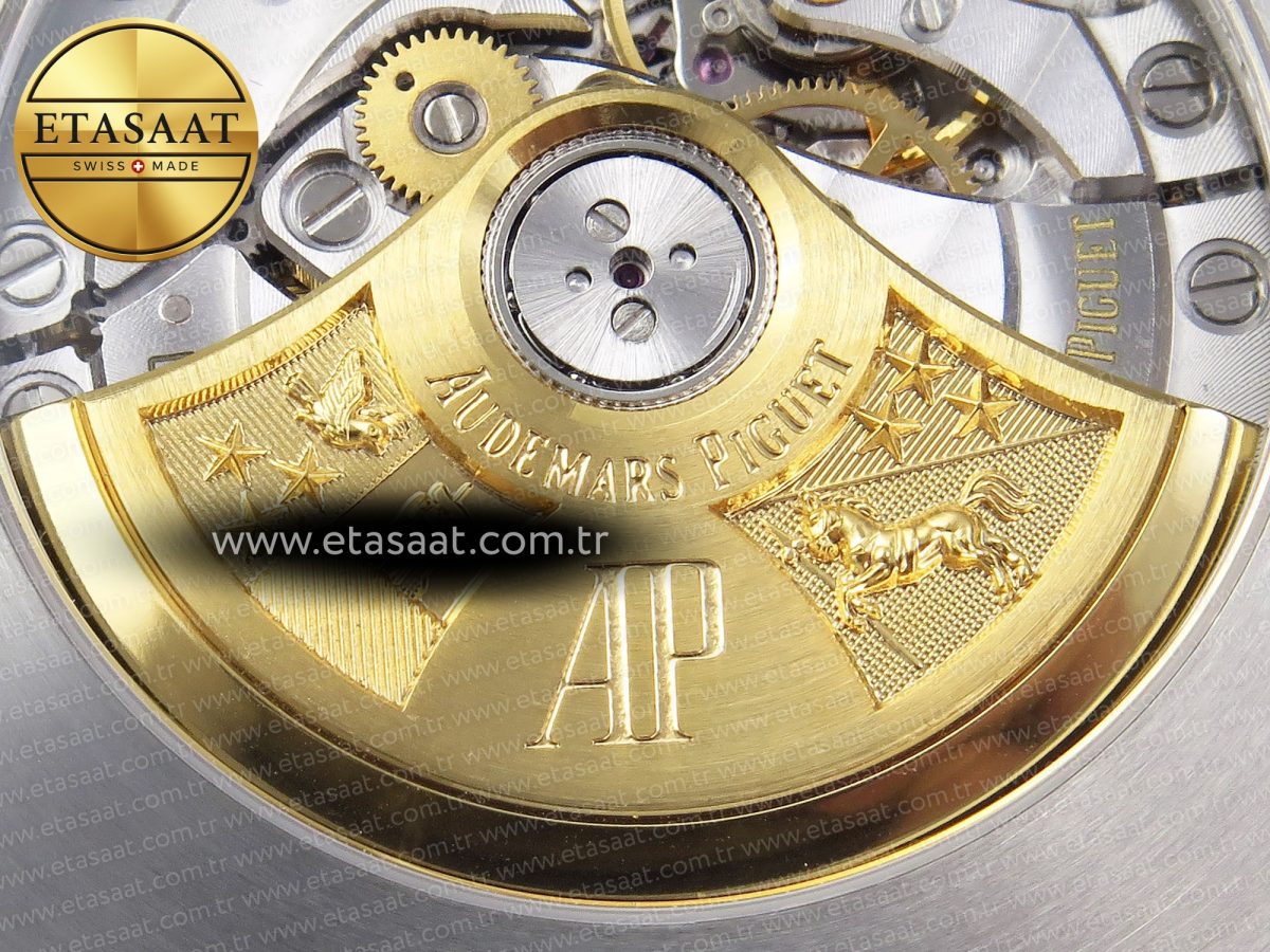 Audemars Piguet Royal Oak 41mm 15400 SS APSF 1:1 Best Edition White Textured Dial on Black Rubber Strap SA3120 Super Clone V3 - Görsel 19