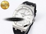 Audemars Piguet Royal Oak 41mm 15400 SS APSF 1:1 Best Edition White Textured Dial on Black Rubber Strap SA3120 Super Clone V3 - Görsel 2