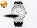 Audemars Piguet Royal Oak 41mm 15400 SS APSF 1:1 Best Edition White Textured Dial on Black Rubber Strap SA3120 Super Clone V3 - Görsel 3