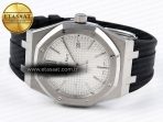 Audemars Piguet Royal Oak 41mm 15400 SS APSF 1:1 Best Edition White Textured Dial on Black Rubber Strap SA3120 Super Clone V3 - Görsel 6