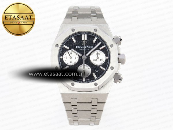 Audemars Piguet Royal Oak Krono 26331ST Siyah Kadran A7750 Eta Saat - 1:1 Süper Klon Replika Saat