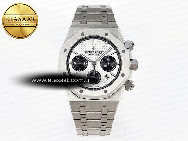 Audemars Piguet Royal Oak Krono 26331ST Beyaz Kadran A7750 Eta Saat - 1:1 Süper Klon Replika Saat