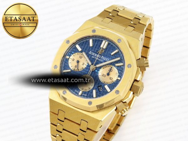 Audemars Piguet ROYAL OAK CHRONO 26331ST YG BLUE DIAL GOLD SUBDIAL ON YG A7750