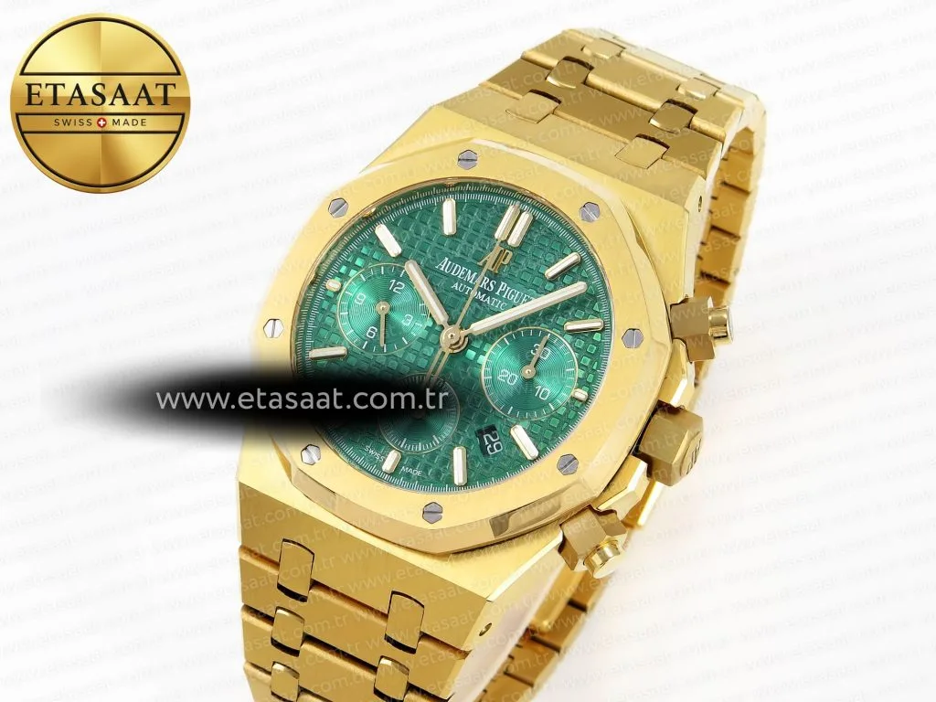 royal oak chrono 26331st yg ipf 11 best edition green dial on yg bracelet a77501
