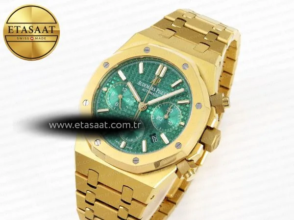 royal oak chrono 26331st yg ipf 11 best edition green dial on yg bracelet a77501