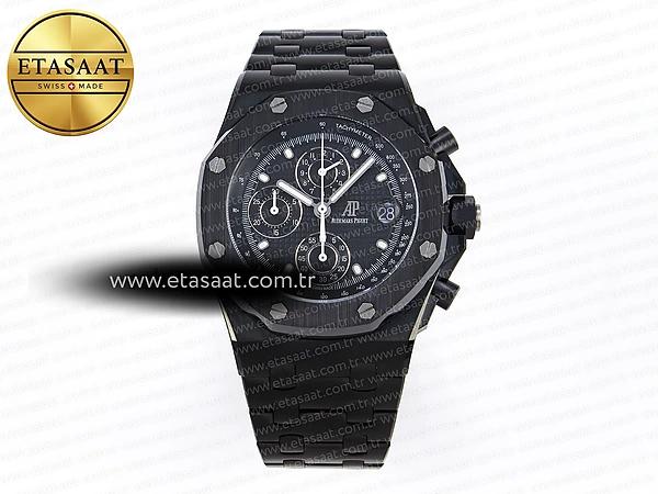 Audemars Piguet Lack Dokulu Kadran Siyah A4404 Eta Saat - 1:1 Süper Klon Replika Saat