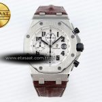 audemars piguet Beyaz Kadran Kahve Deri A7750 Eta Saat - Görsel 3 - 1:1 Süper Klon Saat