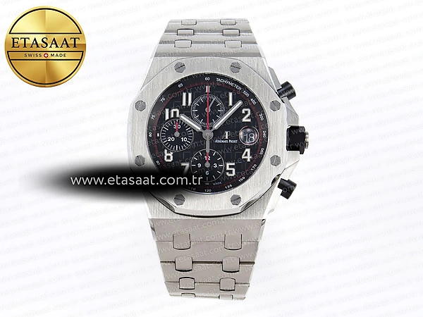 Audemars Piguet Royal Oak Offshore 42MM Siyah Dail Eta Saat - 1:1 Süper Klon Replika Saat