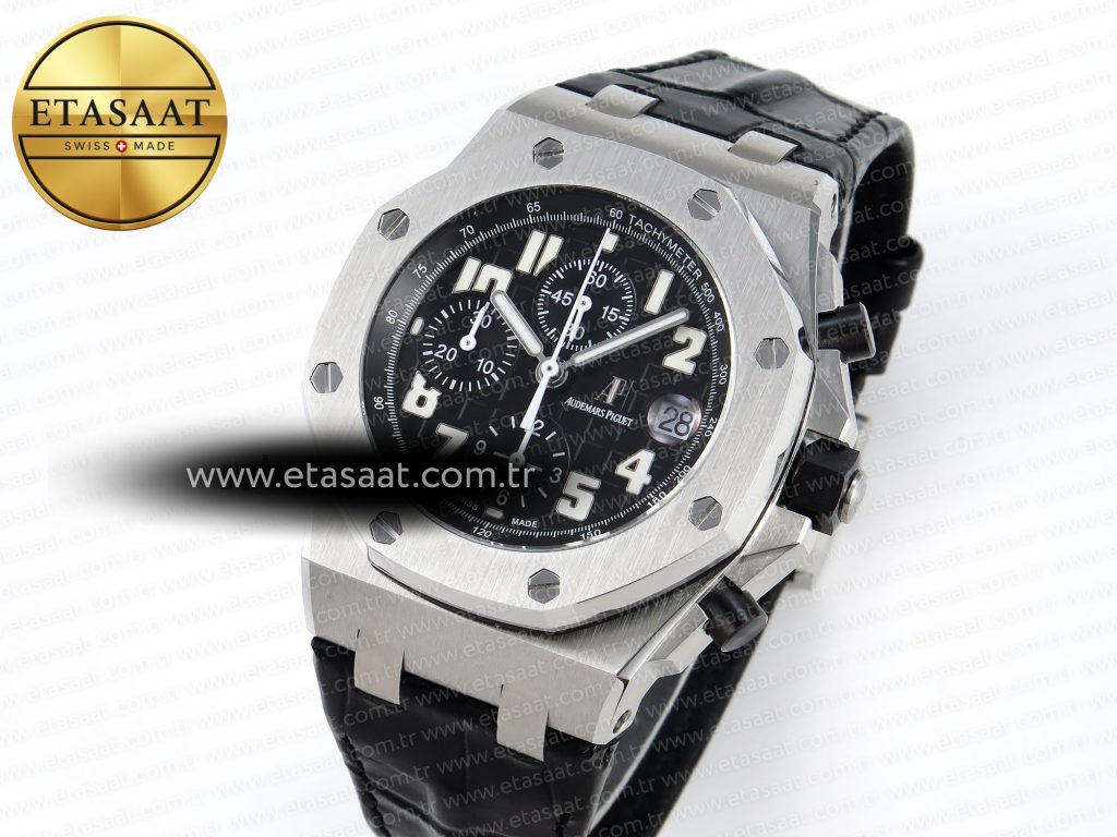 royal oak offshore 42mm ss apf 11 best edition black dial white markers on black leather strap a77501 royal oak offshore 42mm ss apf 11 best edition black dial white markers on black leather strap a77501