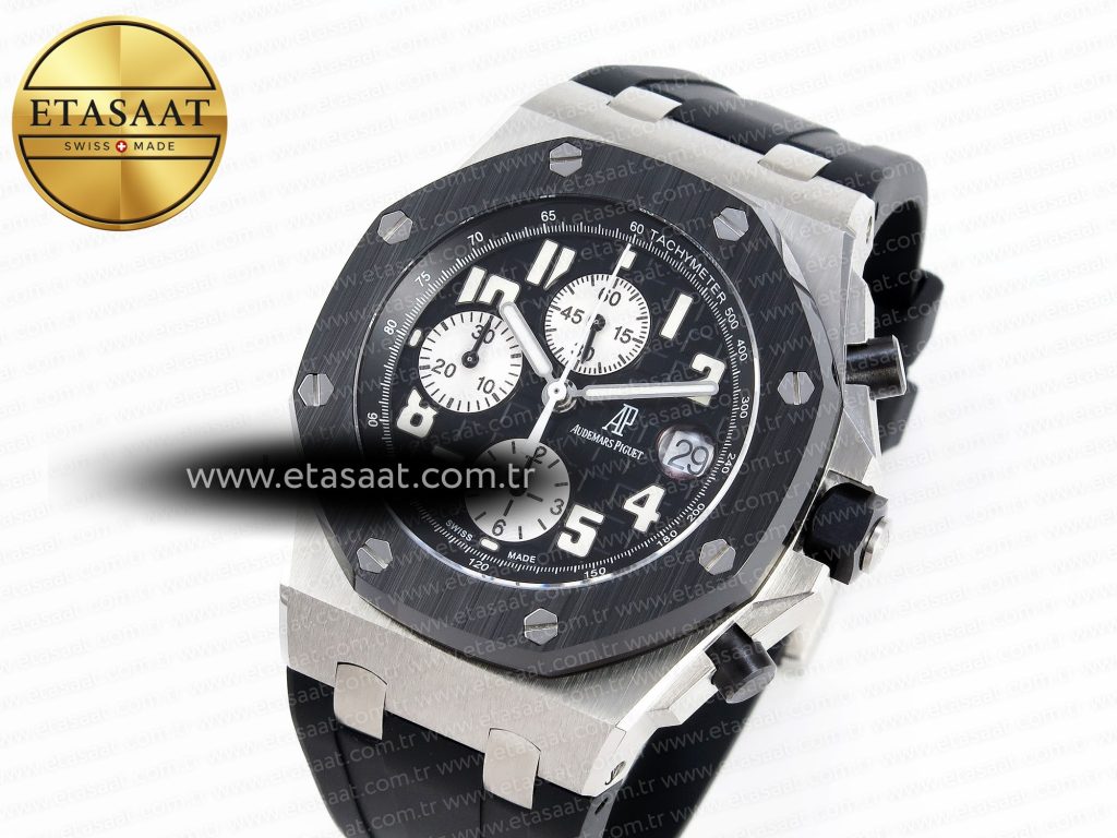 royal oak offshore 42mm ss apf 11 best edition black dial white markers on black rubber strap a77501 royal oak offshore 42mm ss apf 11 best edition black dial white markers on black rubber strap a77501