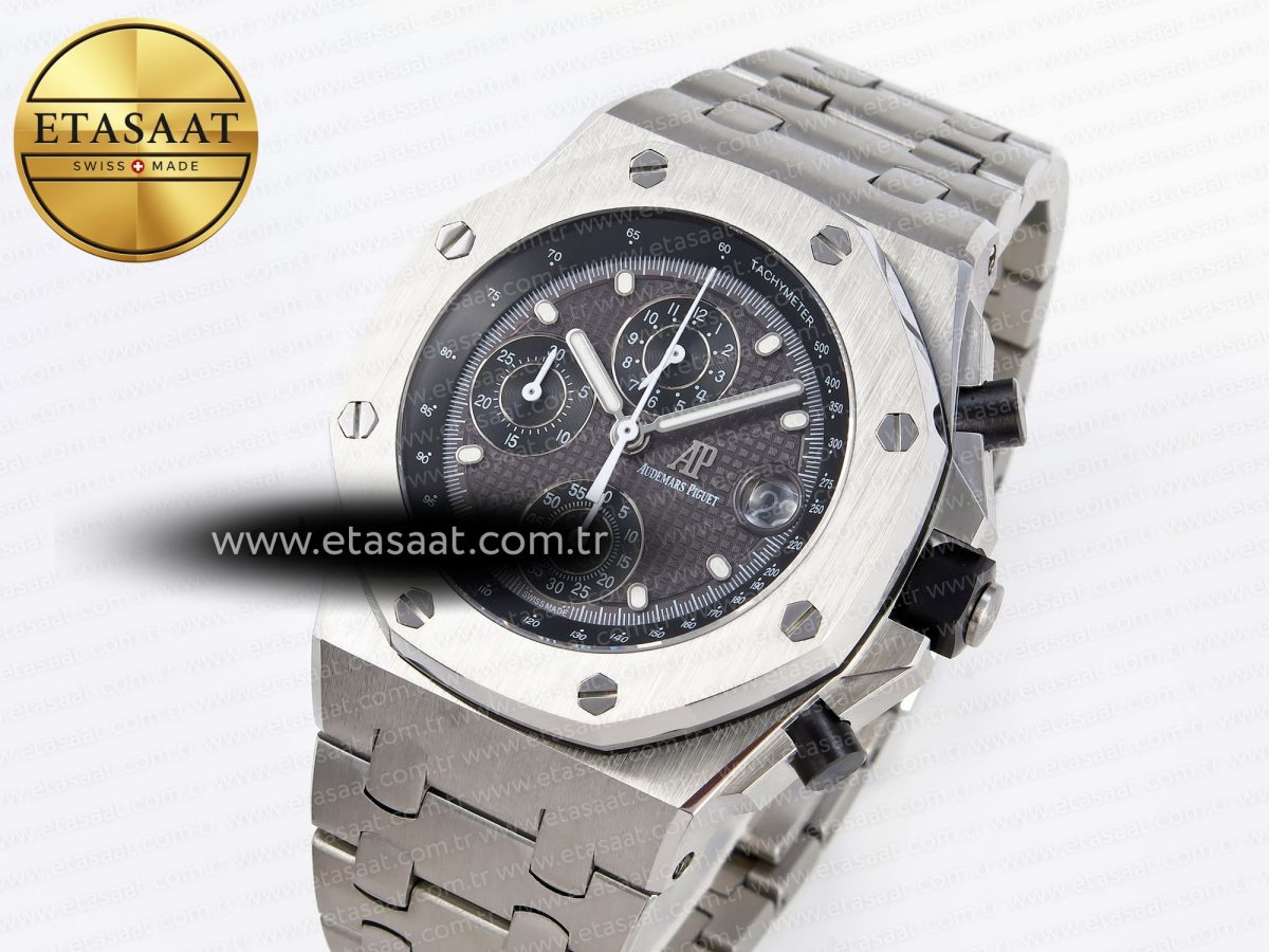 Audemars Piguet ROYAL OAK OFFSHORE 42MM SS APF 1:1 En İyi Versiyon Gri Kadran Paslanmaz Çelik Bilezik A4404 - Görsel 2