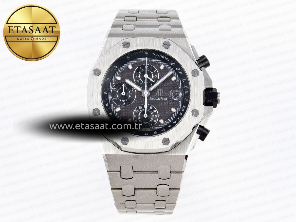 Audemars Piguet ROYAL OAK OFFSHORE 42MM SS APF 1:1 En İyi Versiyon Gri Kadran Paslanmaz Çelik Bilezik A4404 - Görsel 3