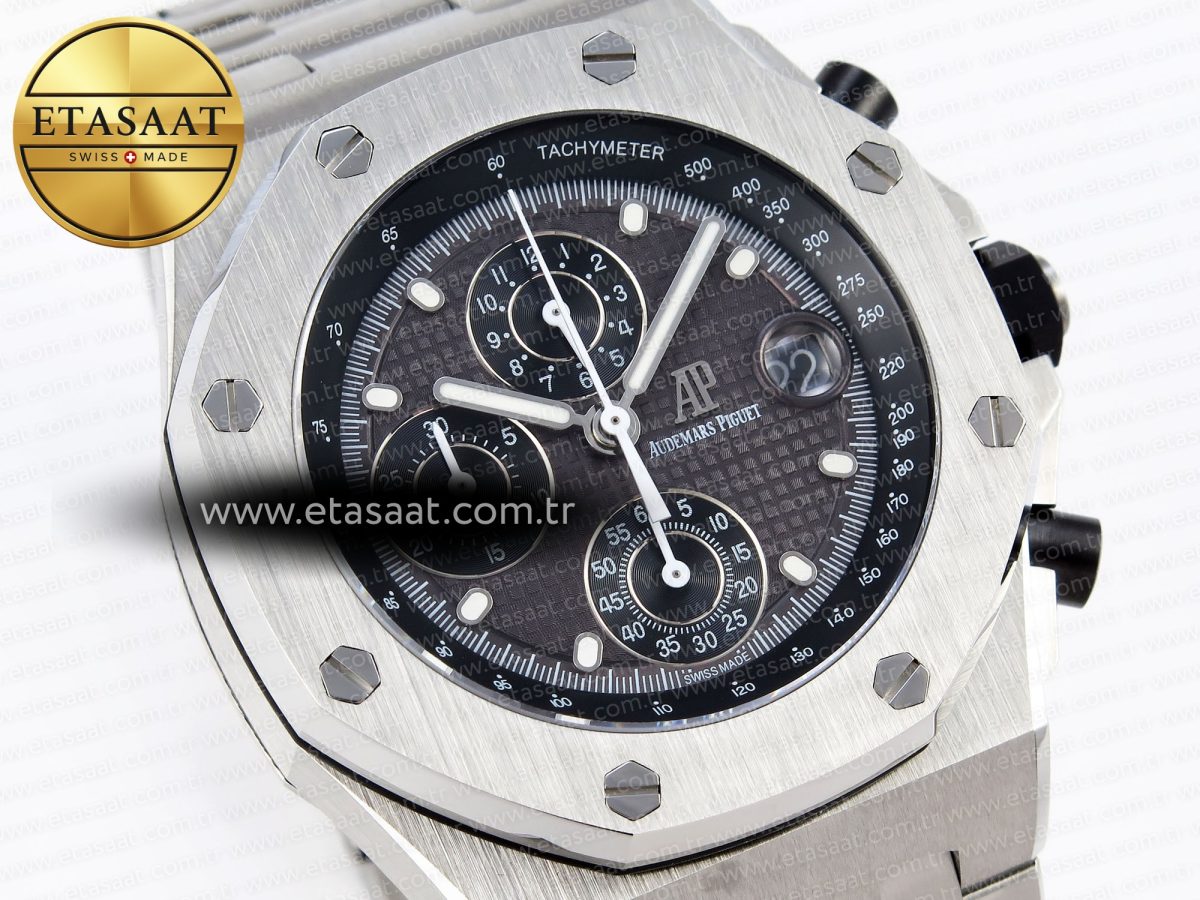 Audemars Piguet ROYAL OAK OFFSHORE 42MM SS APF 1:1 En İyi Versiyon Gri Kadran Paslanmaz Çelik Bilezik A4404 - Görsel 5