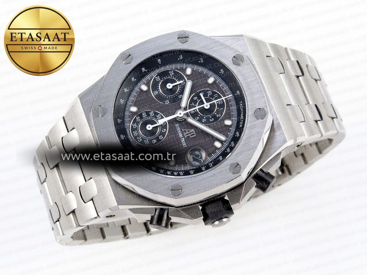 Audemars Piguet ROYAL OAK OFFSHORE 42MM SS APF 1:1 En İyi Versiyon Gri Kadran Paslanmaz Çelik Bilezik A4404 - Görsel 6