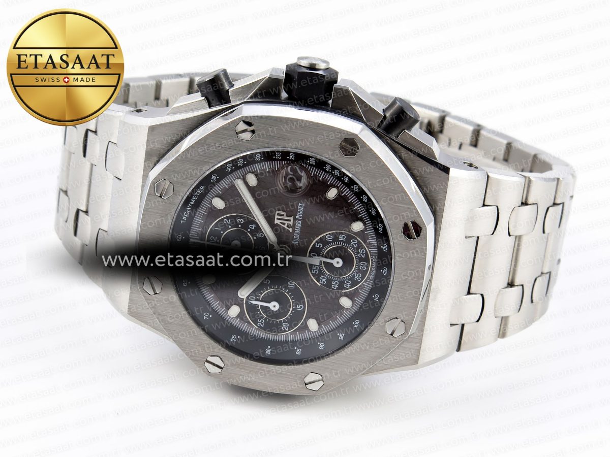 Audemars Piguet ROYAL OAK OFFSHORE 42MM SS APF 1:1 En İyi Versiyon Gri Kadran Paslanmaz Çelik Bilezik A4404 - Görsel 7