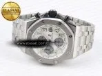 royal oak offshore 42mm ss apf 11 best edition white silver dial on ss bracelet strap a77507