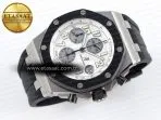 royal oak offshore 42mm ss black ceramic bezel apf 11 best edition white silver dial on black rubber strap a77506