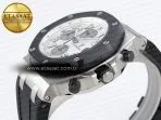 royal oak offshore 42mm ss black ceramic bezel apf 11 best edition white silver dial on black rubber strap a77508