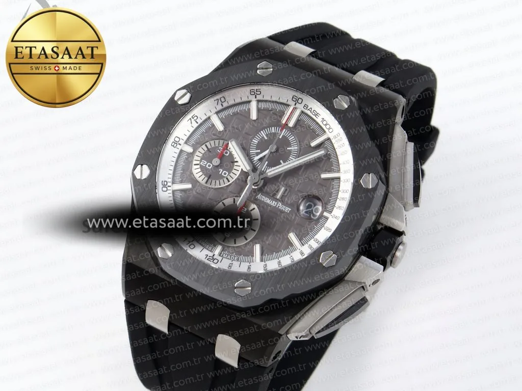 royal oak offshore 44mm black ceramic apf 11 best edition gray dial on black rubber strap a31261