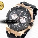 royal oak offshore 44mm rg black ceramic bezel apf 11 best edition black silver dial on black rubber strap a44011