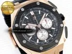 royal oak offshore 44mm rg black ceramic bezel apf 11 best edition black silver dial on black rubber strap a44015