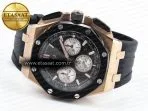 royal oak offshore 44mm rg black ceramic bezel apf 11 best edition black silver dial on black rubber strap a44017