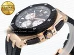 royal oak offshore 44mm rg black ceramic bezel apf 11 best edition black silver dial on black rubber strap a44018