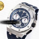 royal oak offshore 44mm ss bezel apf 11 best edition blue silver dial on blue rubber strap a44011