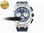 royal oak offshore 44mm ss bezel apf 11 best edition blue silver dial on blue rubber strap a44013