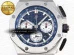 royal oak offshore 44mm ss bezel apf 11 best edition blue silver dial on blue rubber strap a44014