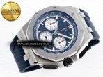 royal oak offshore 44mm ss bezel apf 11 best edition blue silver dial on blue rubber strap a44016
