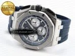 royal oak offshore 44mm ss bezel apf 11 best edition blue silver dial on blue rubber strap a44017
