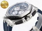 royal oak offshore 44mm ss bezel apf 11 best edition blue silver dial on blue rubber strap a44018
