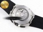 royal oak offshore 44mm ss black ceramic bezel apf 11 best edition black silver dial on black rubber strap a440118