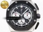 royal oak offshore 44mm ss black ceramic bezel apf 11 best edition black silver dial on black rubber strap a44014