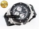 royal oak offshore 44mm ss black ceramic bezel apf 11 best edition black silver dial on black rubber strap a44016