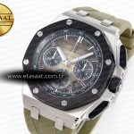 royal oak offshore 44mm ss black ceramic bezel apf 11 best edition brown dial on brown rubber strap a44011