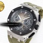 royal oak offshore 44mm ss black ceramic bezel apf 11 best edition brown dial on brown rubber strap a44011