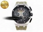 royal oak offshore 44mm ss black ceramic bezel apf 11 best edition brown dial on brown rubber strap a44013